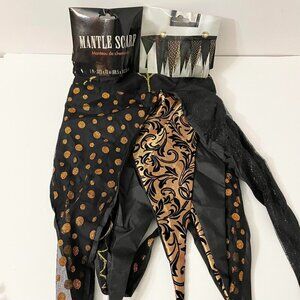 Amscan Black Spiderweb Polkadot Glitter Halloween Mantle Scarf 32.5 x 72 Inch